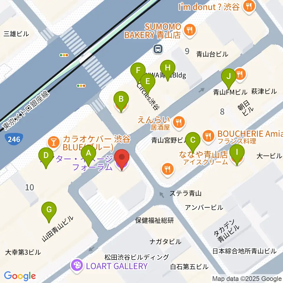 渋谷シアター・イメージフォーラム周辺のカフェ一覧地図