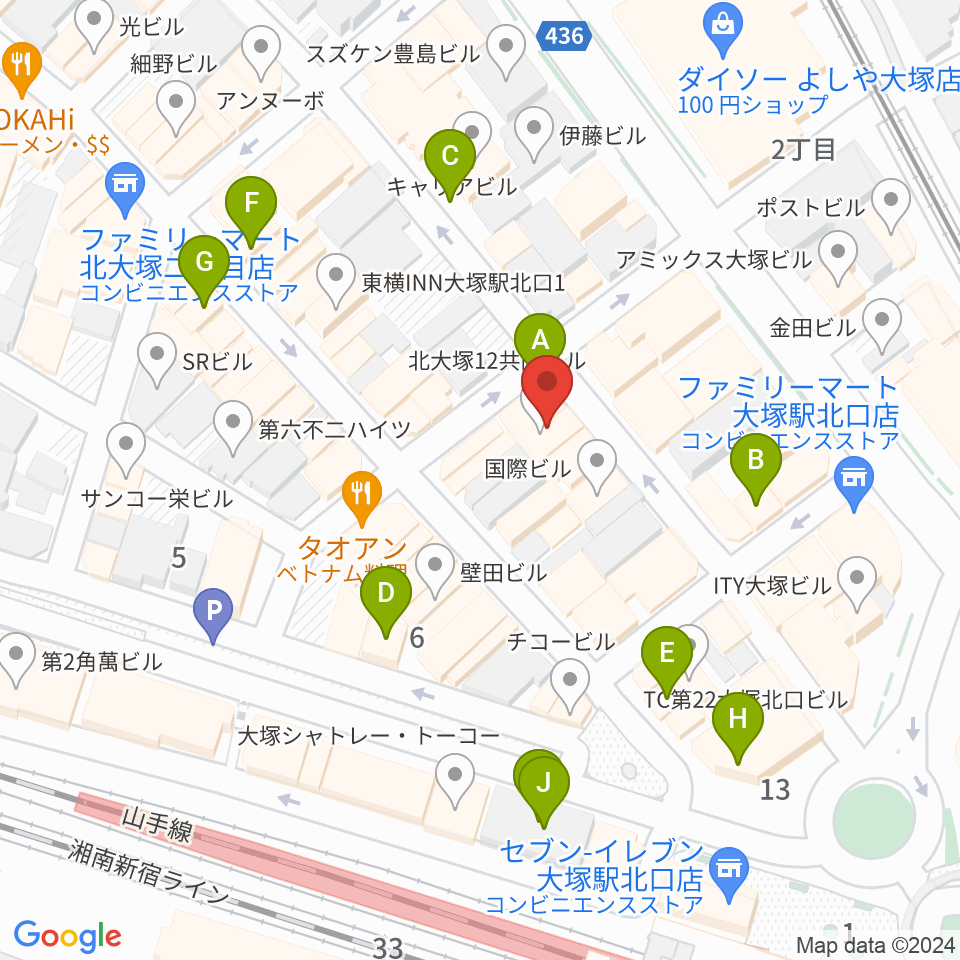 LIVEBAR MARU周辺のカフェ一覧地図