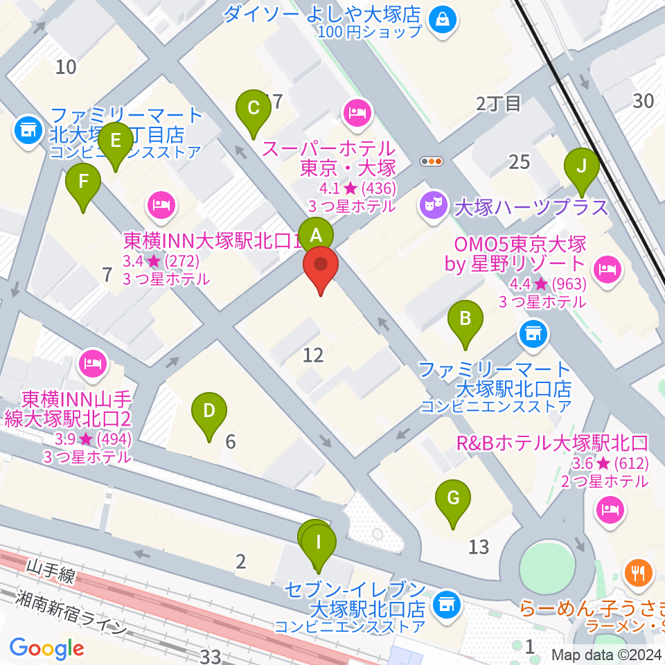 LIVEBAR MARU周辺のカフェ一覧地図