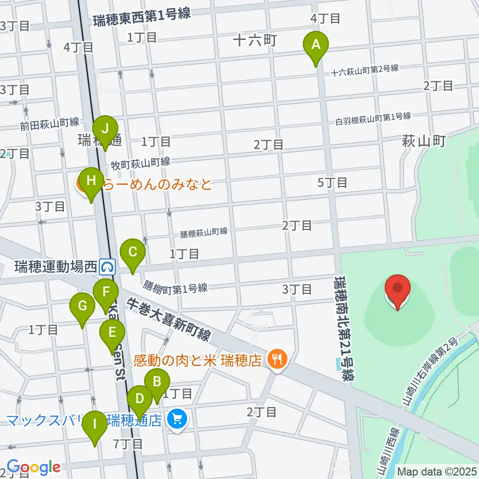 パロマ瑞穂野球場周辺のカフェ一覧地図