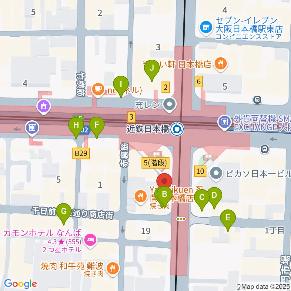 スタジオハイダウェイ日本橋店周辺のカフェ一覧地図