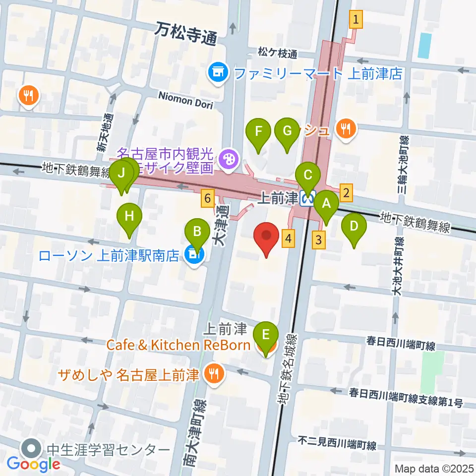名古屋マーブルレコード周辺のカフェ一覧地図