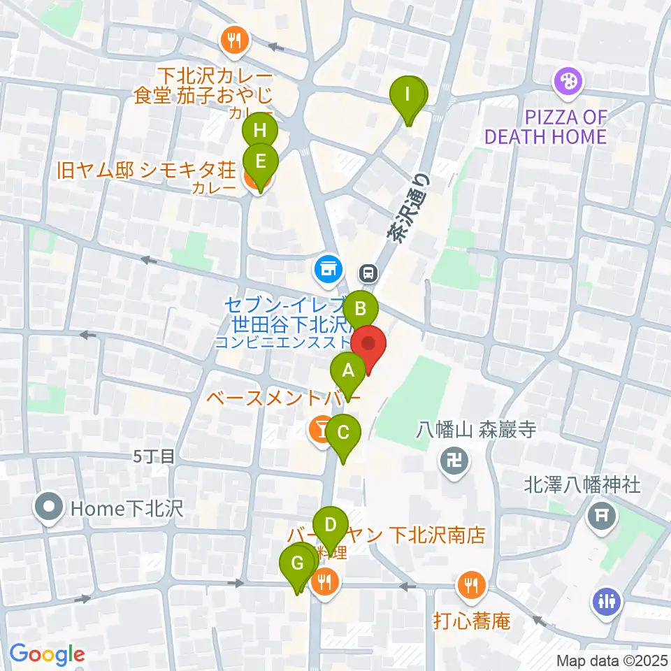 スタジオベイド下北沢店周辺のカフェ一覧地図