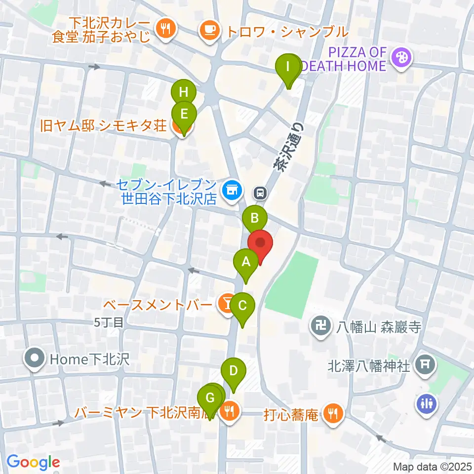スタジオベイド下北沢店周辺のカフェ一覧地図