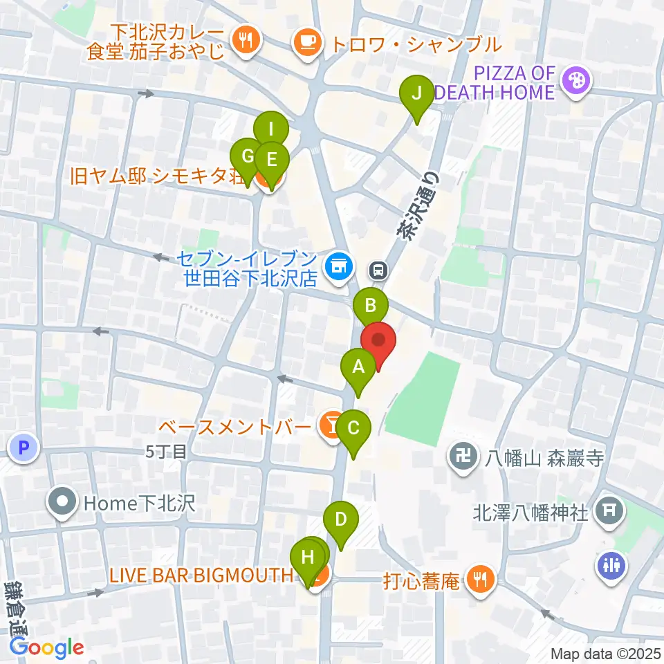 スタジオベイド下北沢店周辺のカフェ一覧地図