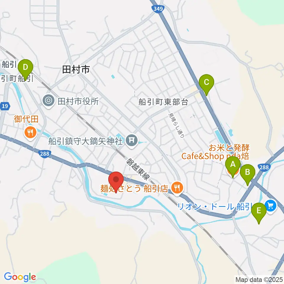 田村市文化センター周辺のカフェ一覧地図
