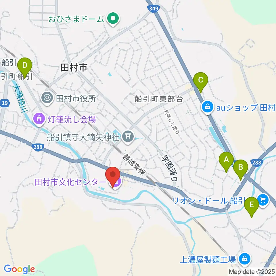 田村市文化センター周辺のカフェ一覧地図