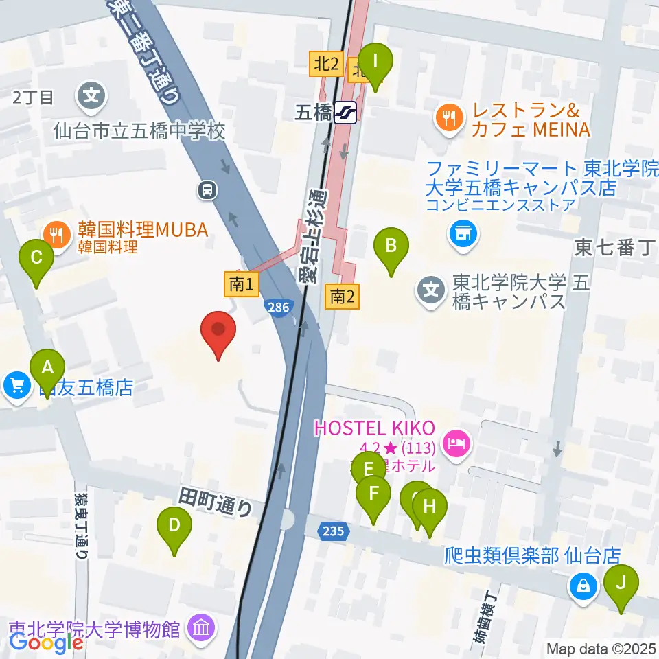 仙台市福祉プラザ周辺のカフェ一覧地図