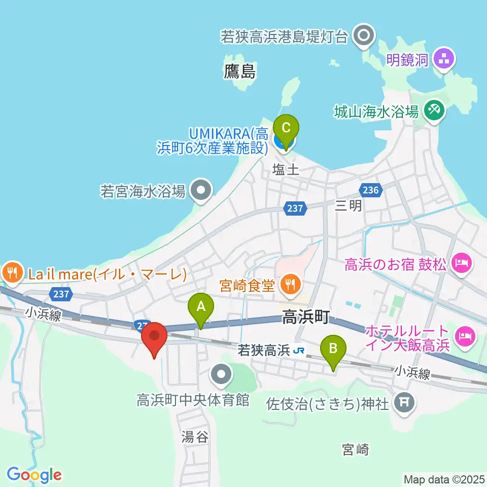 高浜町文化会館周辺のカフェ一覧地図