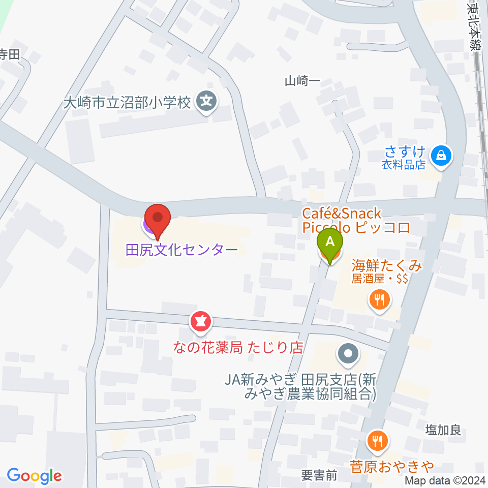 大崎市田尻文化センター周辺のカフェ一覧地図