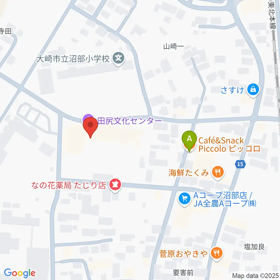 大崎市田尻文化センター周辺のカフェ一覧地図