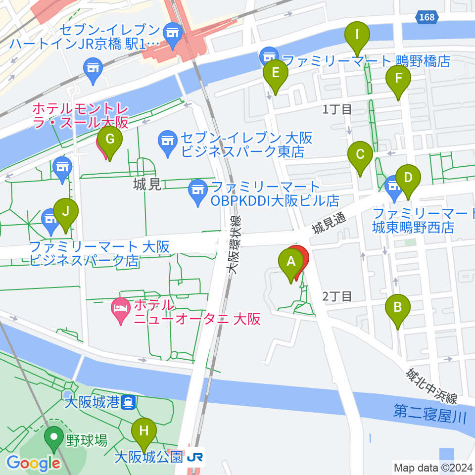 クレオ大阪東周辺のカフェ一覧地図