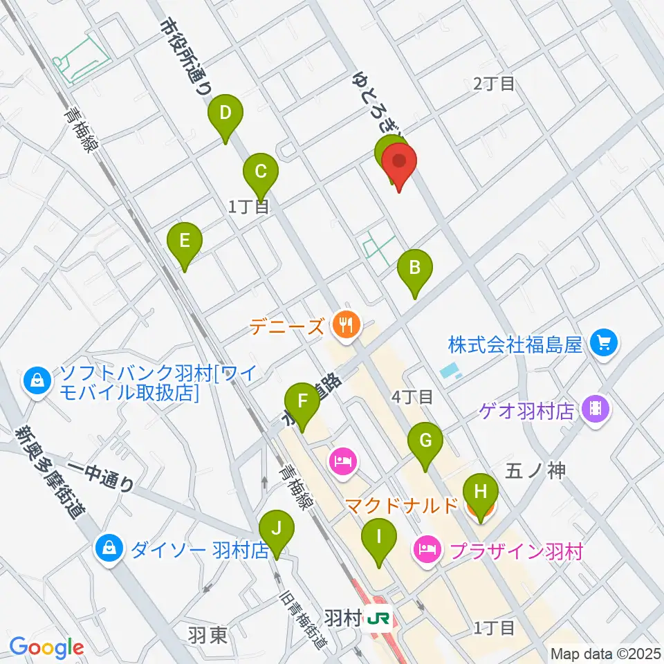 プリモホールゆとろぎ周辺のカフェ一覧地図