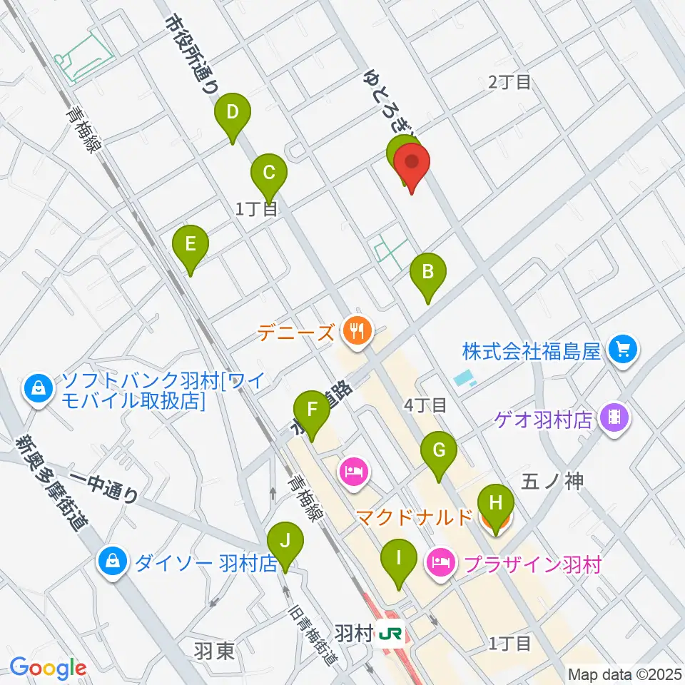 プリモホールゆとろぎ周辺のカフェ一覧地図