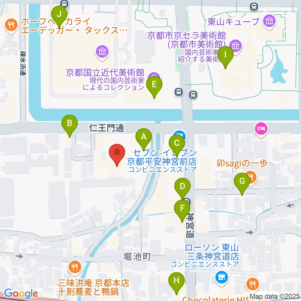 京都観世会館周辺のカフェ一覧地図