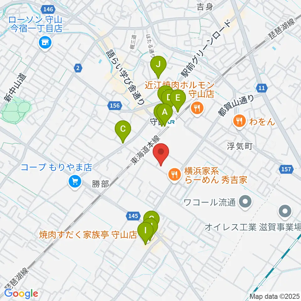 守山Blue周辺のカフェ一覧地図