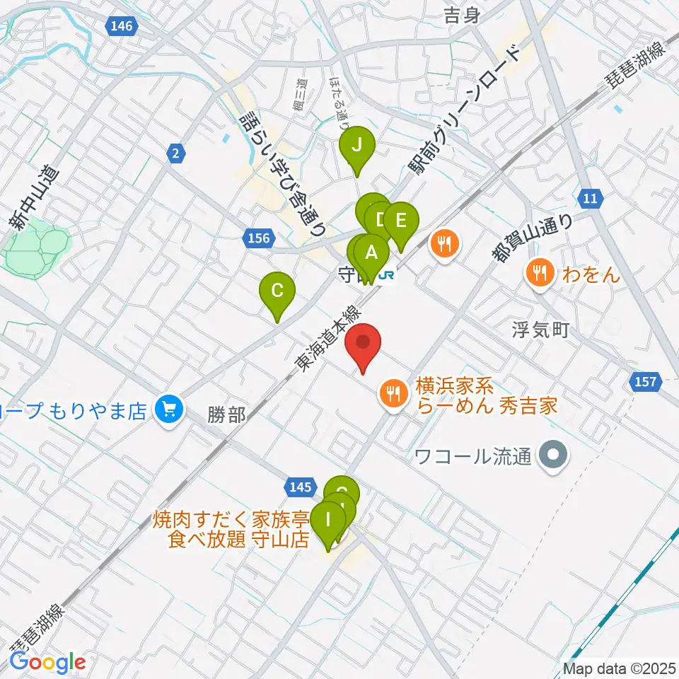 守山Blue周辺のカフェ一覧地図