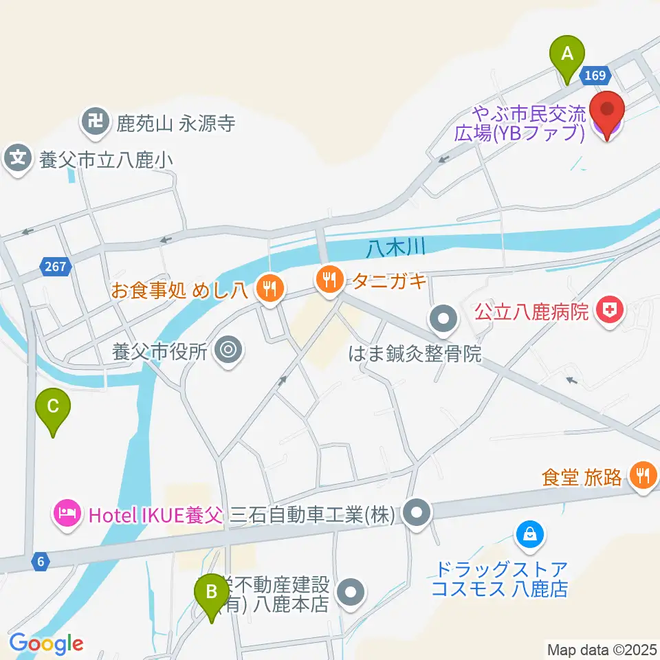 やぶ市民交流広場 YBファブ周辺のカフェ一覧地図