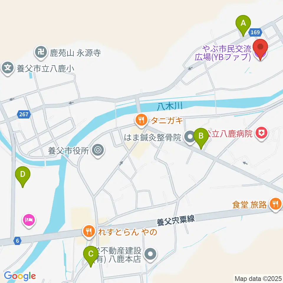 やぶ市民交流広場 YBファブ周辺のカフェ一覧地図