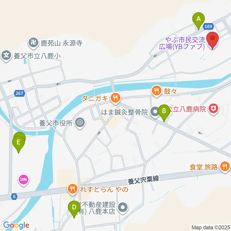 やぶ市民交流広場 YBファブ周辺のカフェ一覧地図