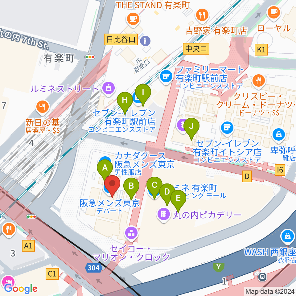 プラネタリアTOKYO周辺のカフェ一覧地図