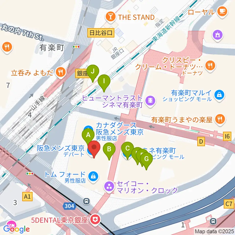プラネタリアTOKYO周辺のカフェ一覧地図