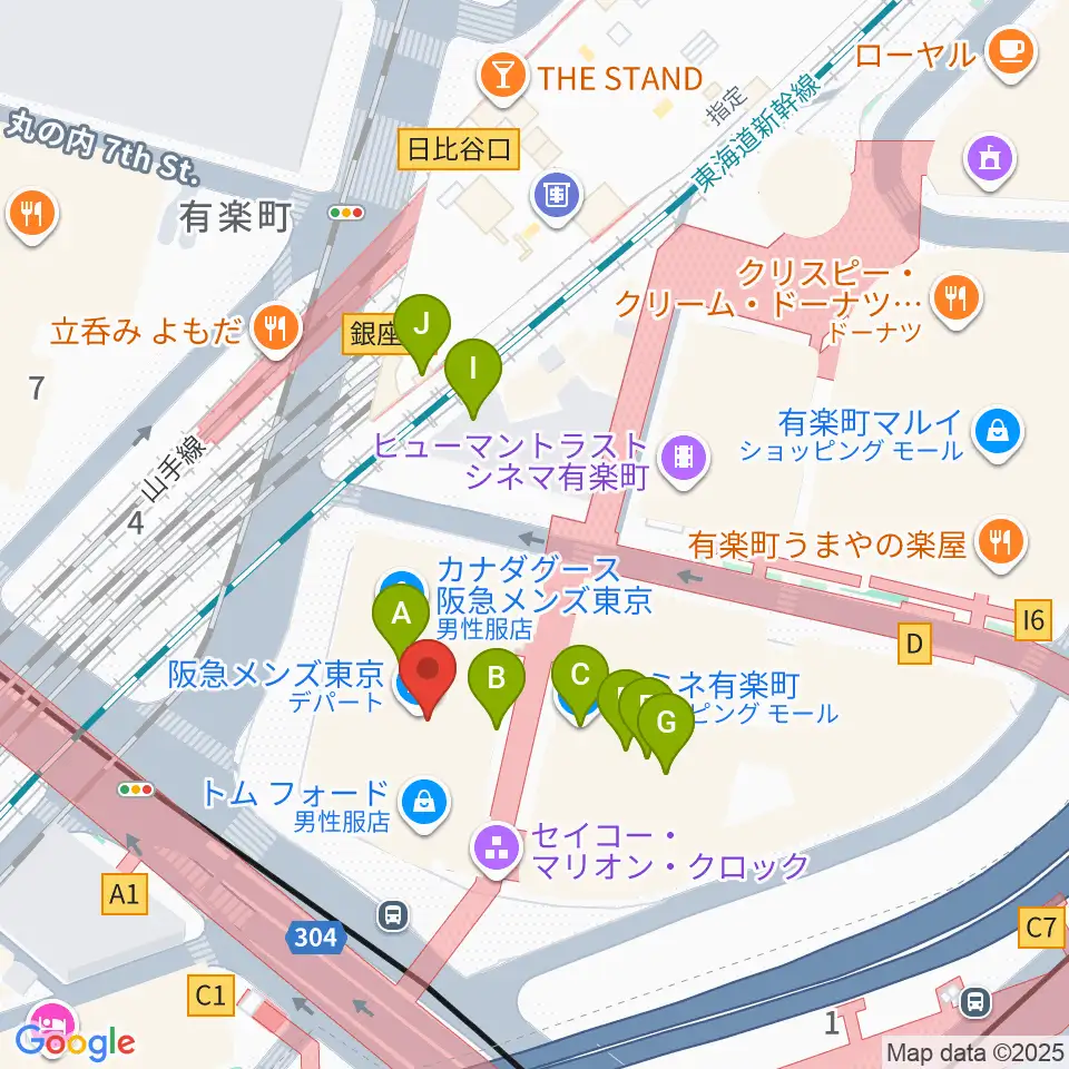 プラネタリアTOKYO周辺のカフェ一覧地図