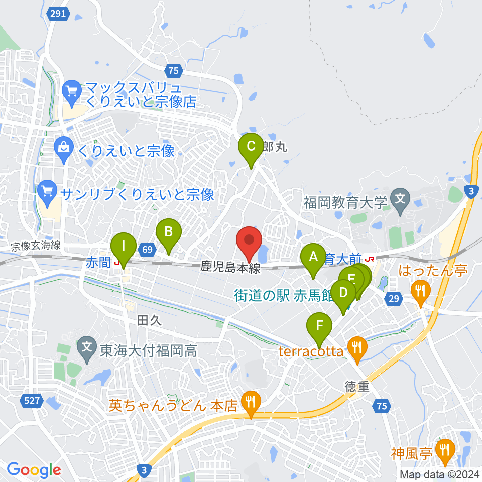 ジョーカーズサウンド周辺のカフェ一覧地図