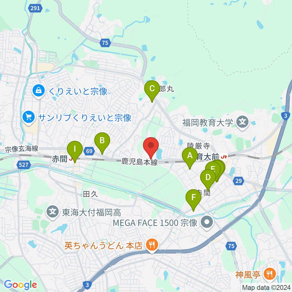 ジョーカーズサウンド周辺のカフェ一覧地図