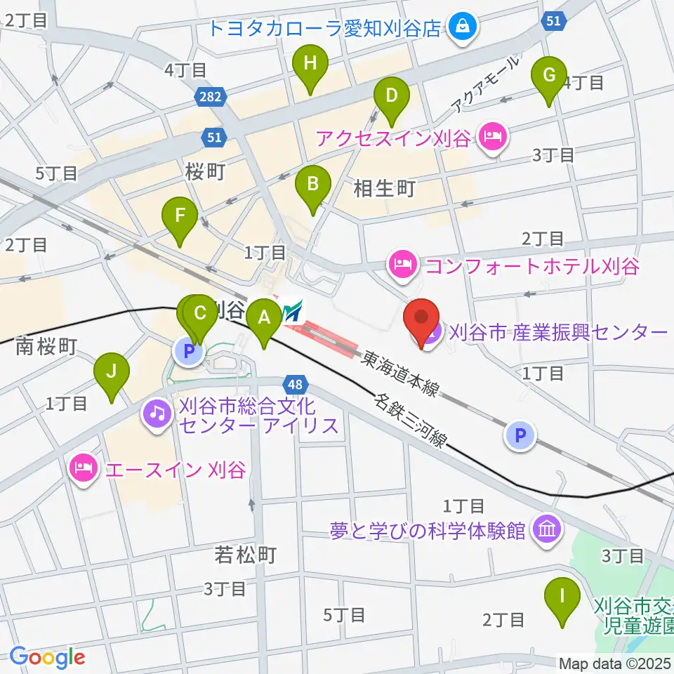 刈谷市産業振興センター周辺のカフェ一覧地図
