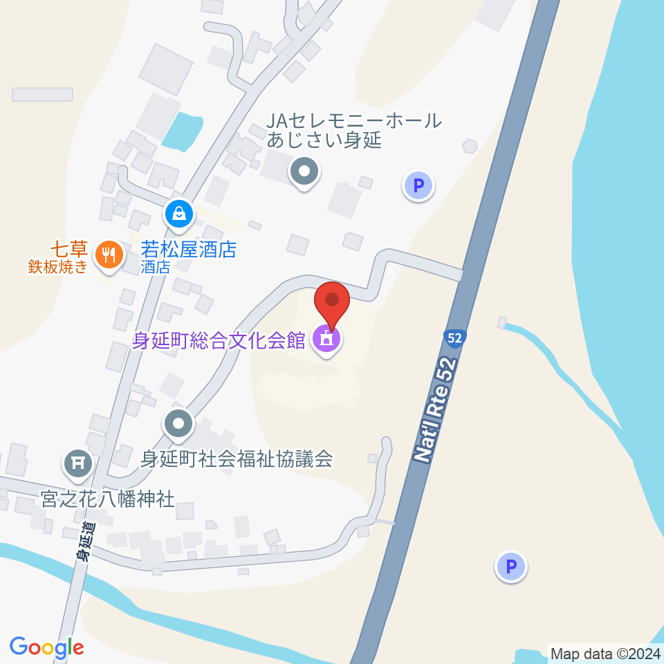 身延町総合文化会館周辺のカフェ一覧地図