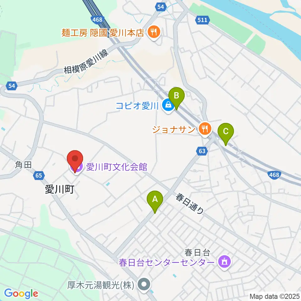 愛川町文化会館周辺のカフェ一覧地図