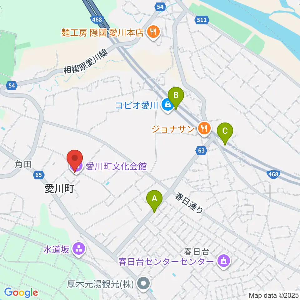 愛川町文化会館周辺のカフェ一覧地図