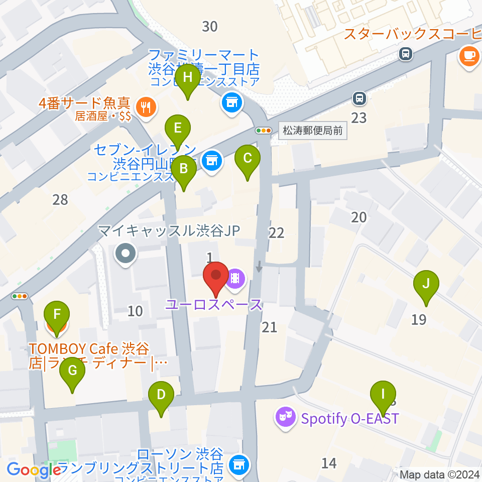 シネマヴェーラ渋谷周辺のカフェ一覧地図