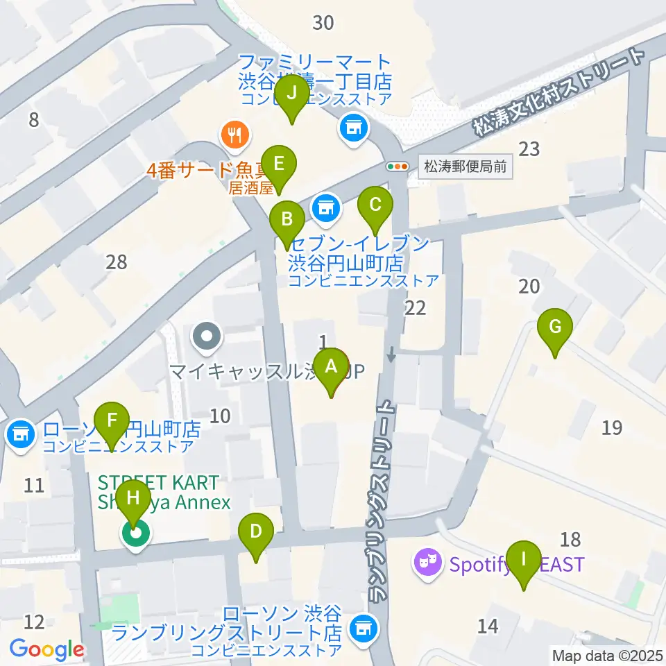 シネマヴェーラ渋谷周辺のカフェ一覧地図