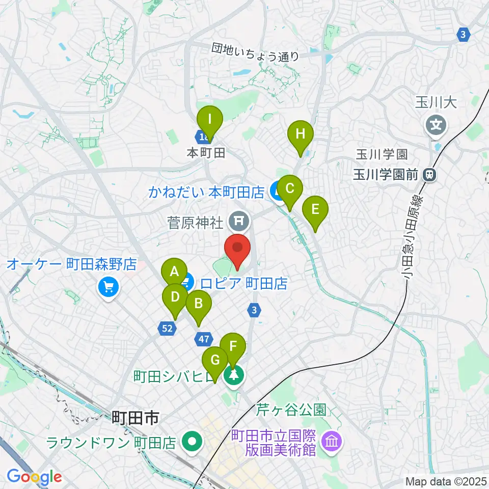 サン町田旭体育館周辺のカフェ一覧地図