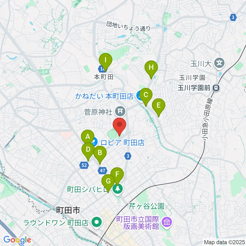 サン町田旭体育館周辺のカフェ一覧地図