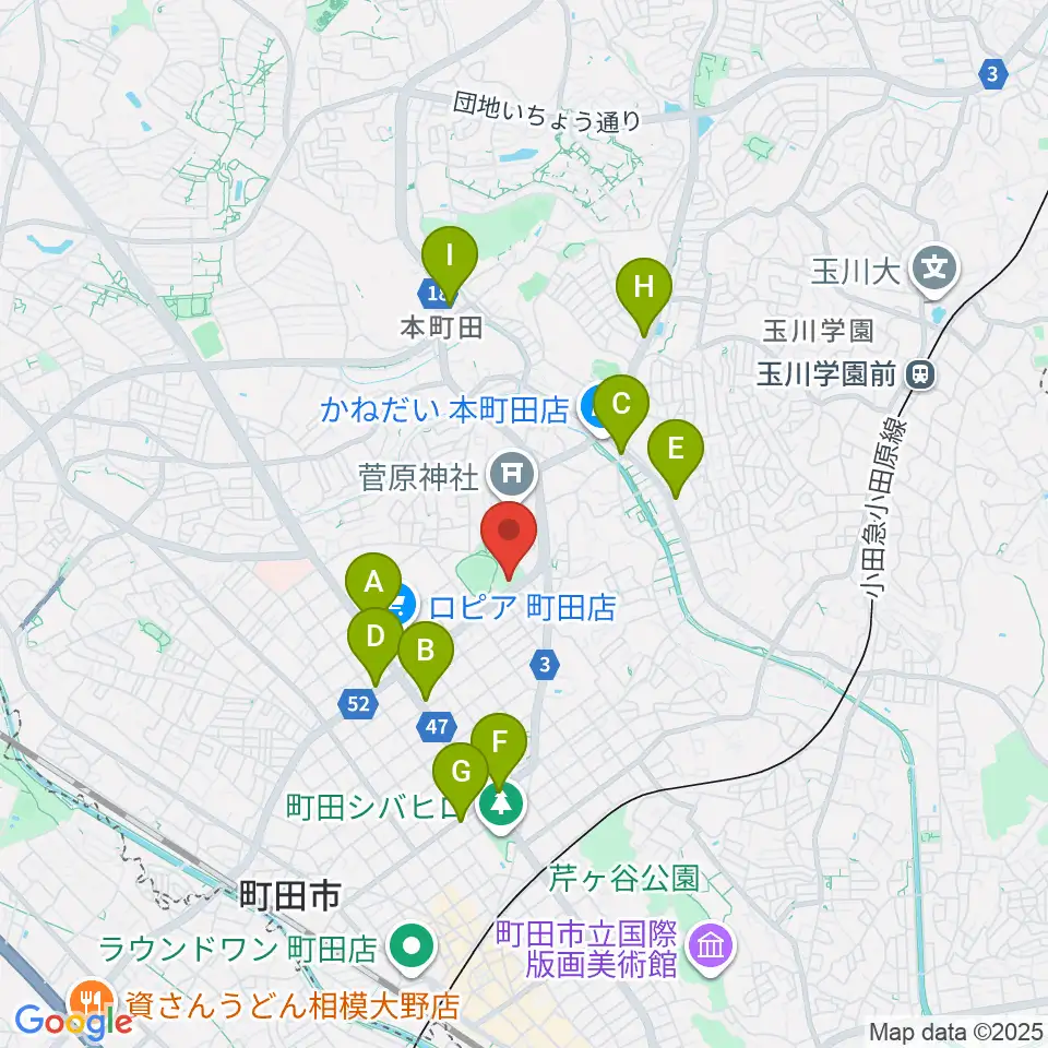 サン町田旭体育館周辺のカフェ一覧地図