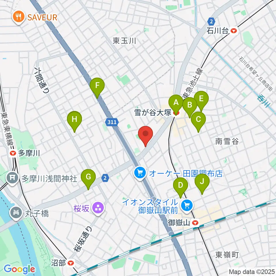Studio PJ周辺のカフェ一覧地図