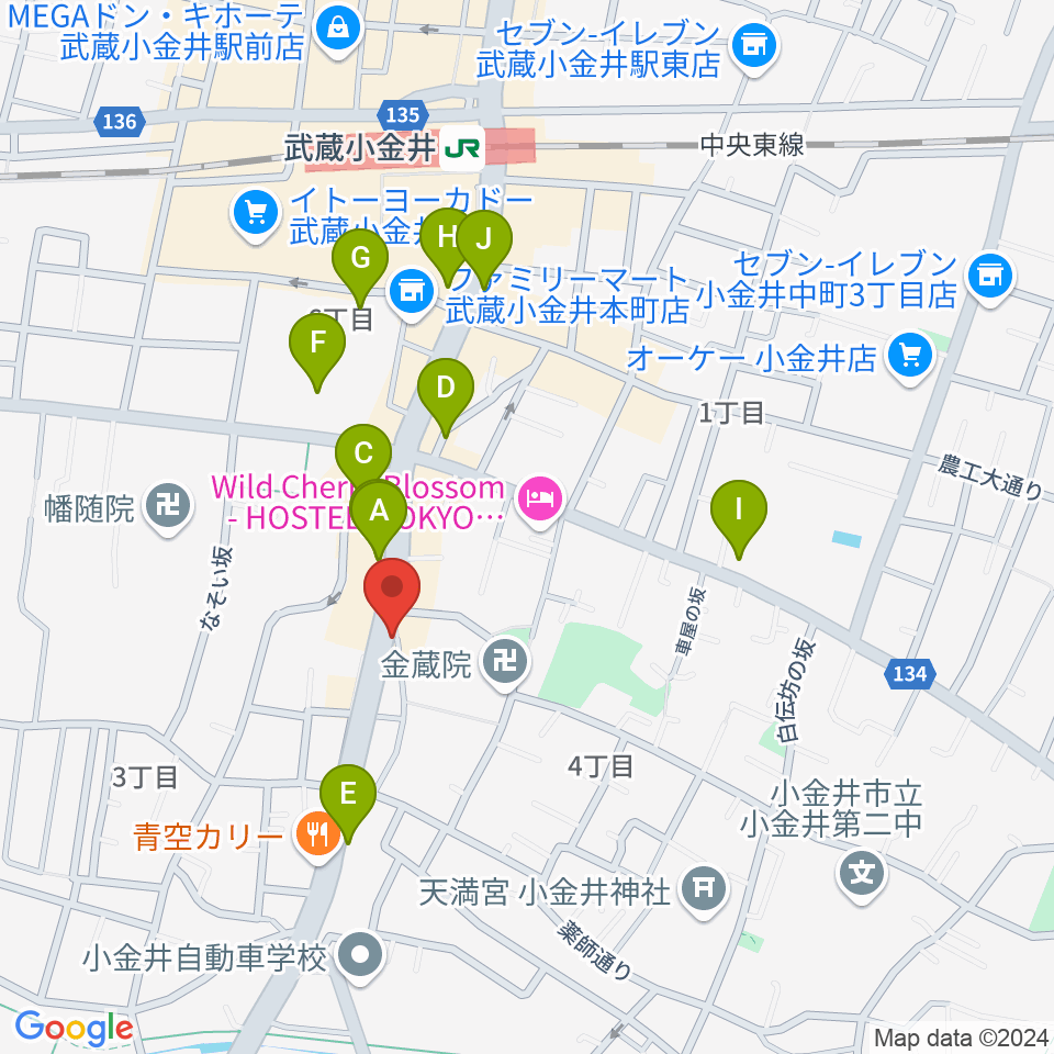 PLUS+FACTOR STUDIO周辺のカフェ一覧地図