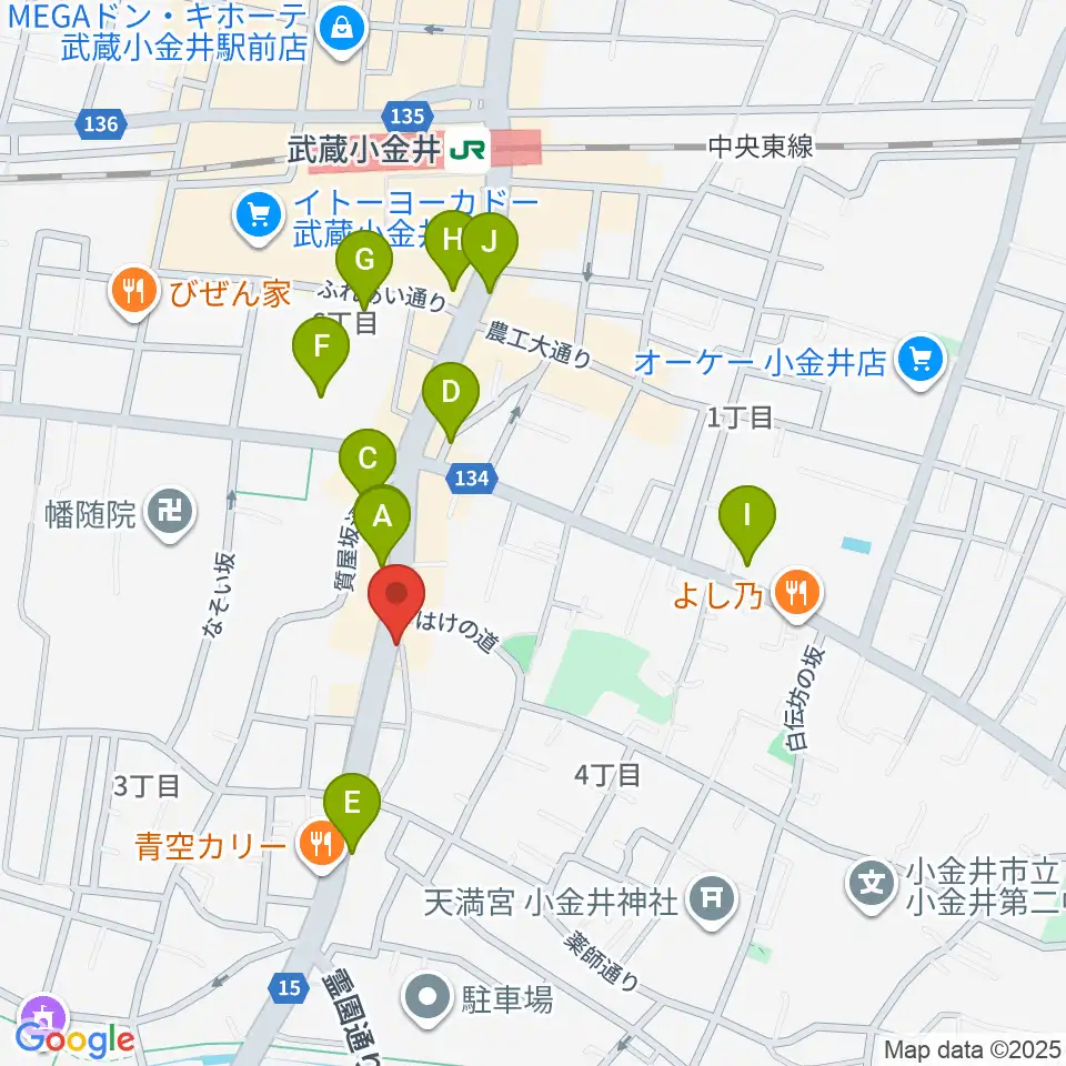 PLUS+FACTOR STUDIO周辺のカフェ一覧地図