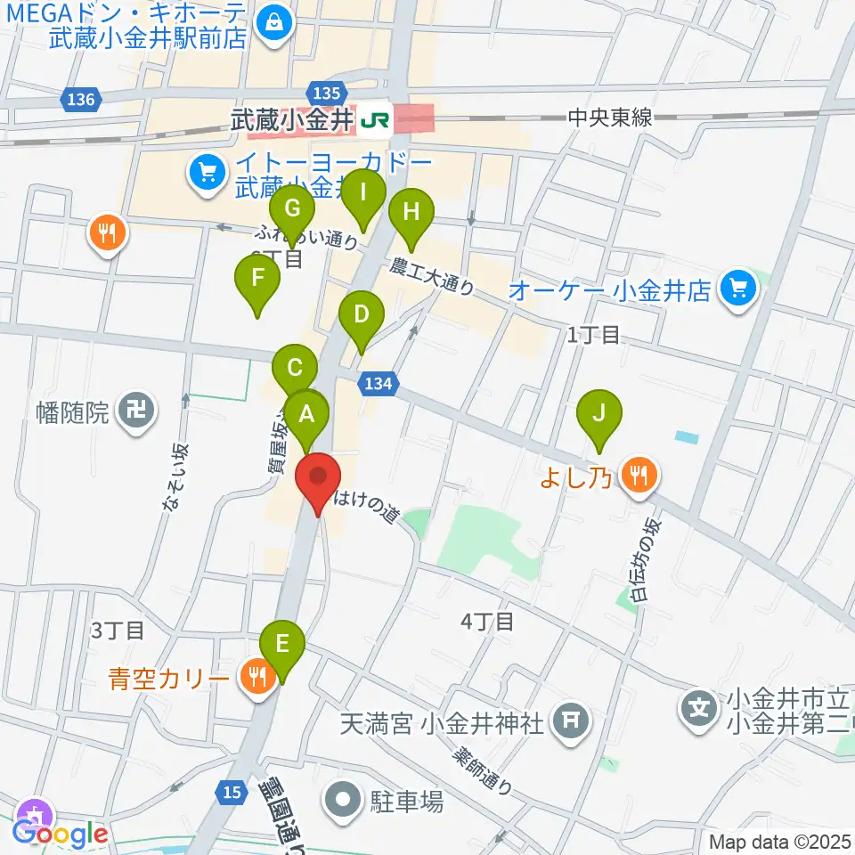 PLUS+FACTOR STUDIO周辺のカフェ一覧地図