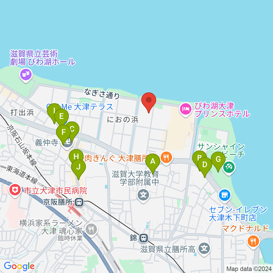 滋賀県立武道館周辺のカフェ一覧地図