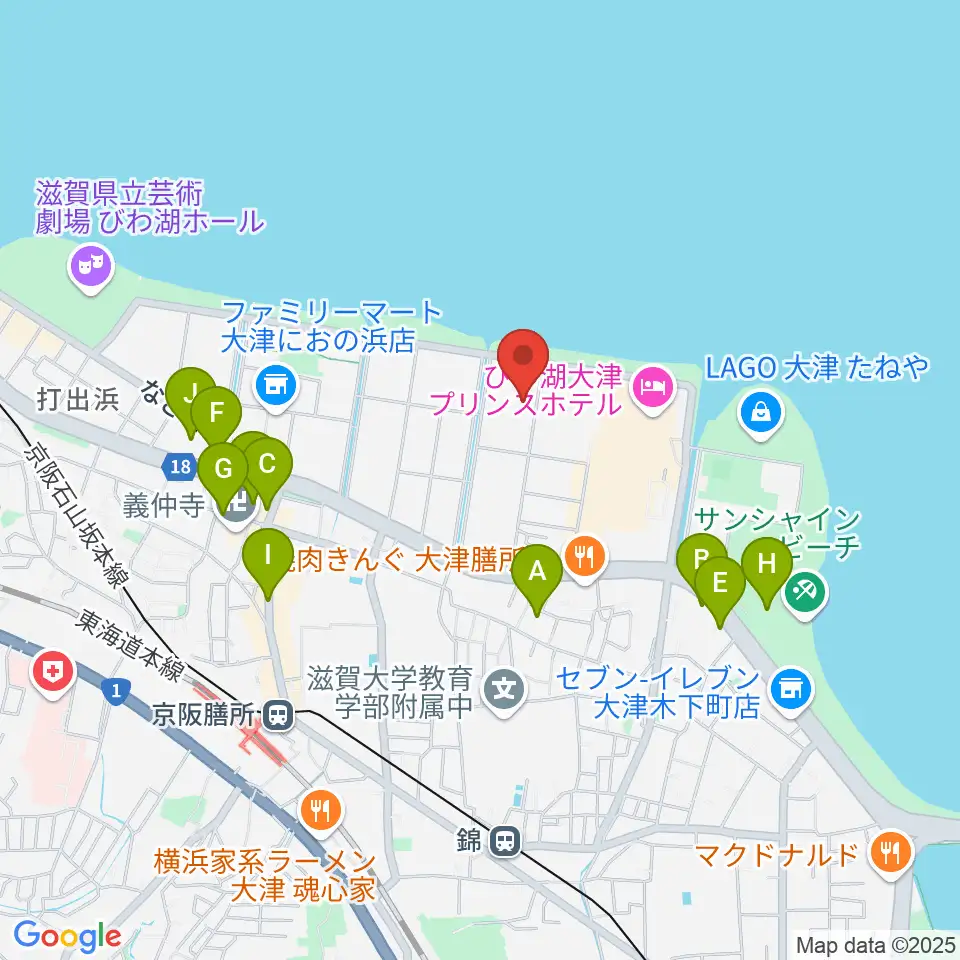 滋賀県立武道館周辺のカフェ一覧地図