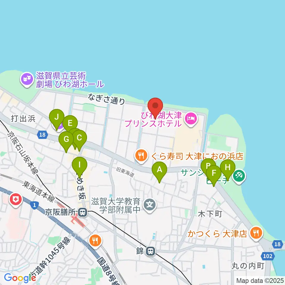 滋賀県立武道館周辺のカフェ一覧地図