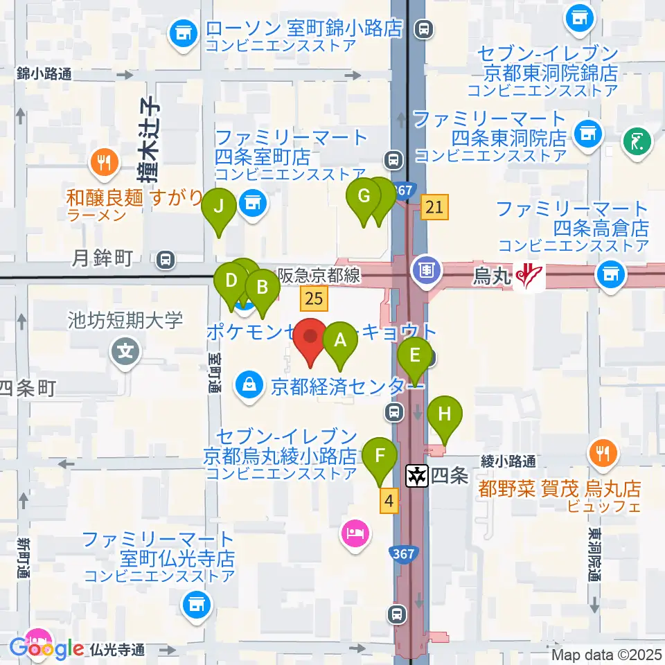 京都シネマ周辺のカフェ一覧地図