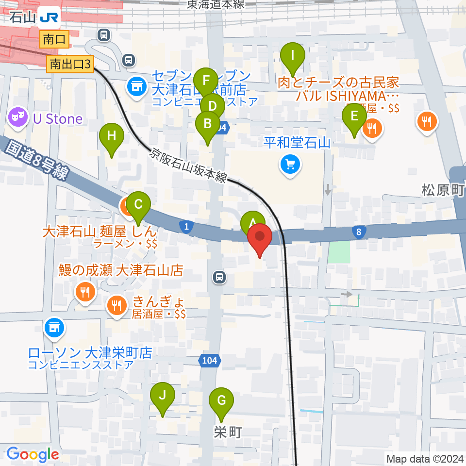 アンネの音楽教室周辺のカフェ一覧地図