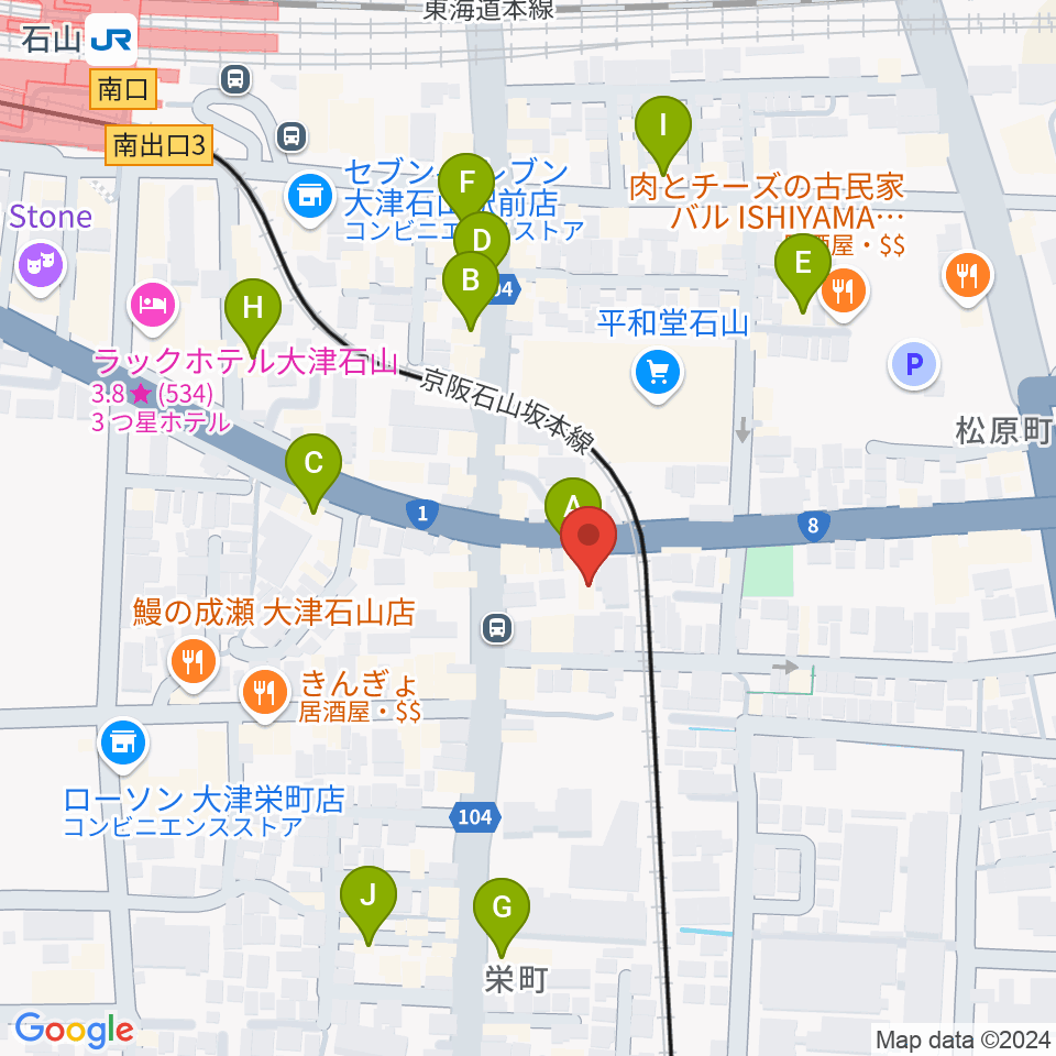 アンネの音楽教室周辺のカフェ一覧地図