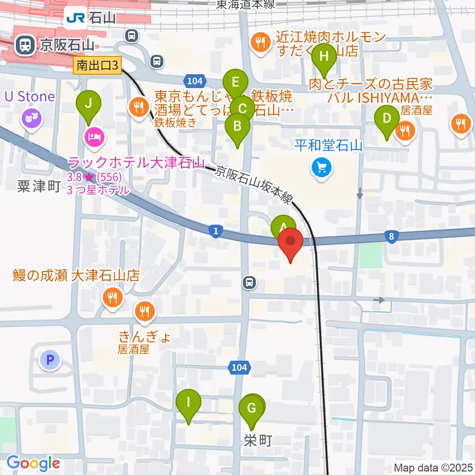 アンネの音楽教室周辺のカフェ一覧地図