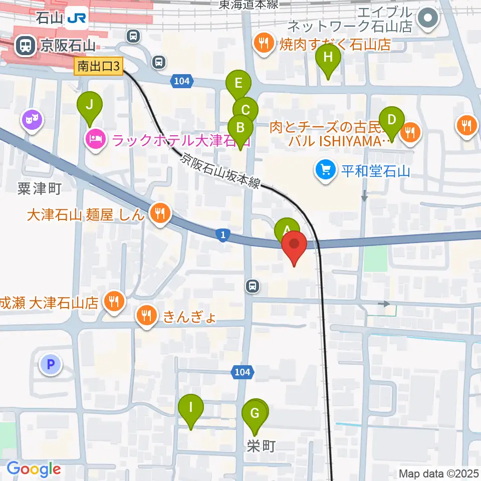 アンネの音楽教室周辺のカフェ一覧地図